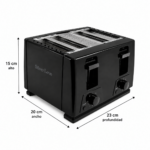 Tostadora Eléctrica Doble 4 Tostadas 1400W con Control de Tostado Independiente Silver Love - Imagen 4