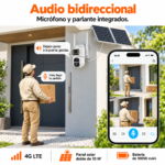 Cámara de Seguridad Solar 4G LTE PTZ Doble Lente con Panel Solar y Sensor PIR para Exterior - Imagen 5