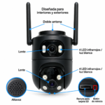 Cámara de Seguridad WiFi Doble Lente PTZ 3MP + 3MP North Tech NT-SCAM32EXD para Exterior - Imagen 4