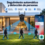 Cámara de Seguridad WiFi Doble Lente PTZ 3MP + 3MP North Tech NT-SCAM32EXD para Exterior - Imagen 5