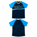 Remera Deportiva Hombre GEDO Azul y Celeste Manga Corta 100% Poliéster - Imagen 3