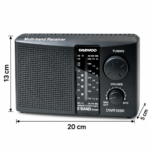 Radio Portátil Daewoo DWR18BK 5 Bandas AM FM TV SW1 SW2 con Antena Telescópica - Imagen 6