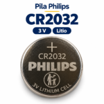 Pila Botón Philips CR2032 3V de Litio para Controles, Balanzas y Dispositivos Electrónicos - Imagen 2