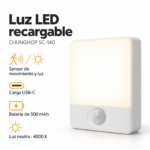 Luz LED Recargable CHUNGHOP SC-140 con Sensor de Movimiento USB-C 4000K - Imagen 6
