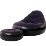 Sofa Inflable con Puff Apoya Pies AZUL/NEGRO