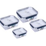 Set 4 Táper Herméticos Plástico Rectangular 8375-4
