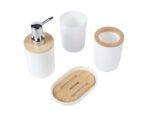 Set de Baño en Bambú 4 Piezas - Blanco