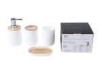 Set de Baño en Bambú 4 Piezas - Blanco - Imagen 2