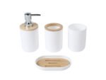 Set de Baño en Bambú 4 Piezas - Blanco - Imagen 3