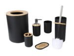 Set de Baño 6 Piezas en Bambú - Negro