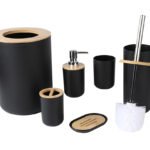 Set de Baño 6 Piezas en Bambú - Negro