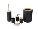 Set de Baño 6 Piezas en Bambú - Negro - Imagen 2