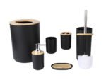 Set de Baño 6 Piezas en Bambú - Negro - Imagen 3