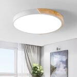Plafón LED 30 cm Metal y Madera Ev Blanco Frío