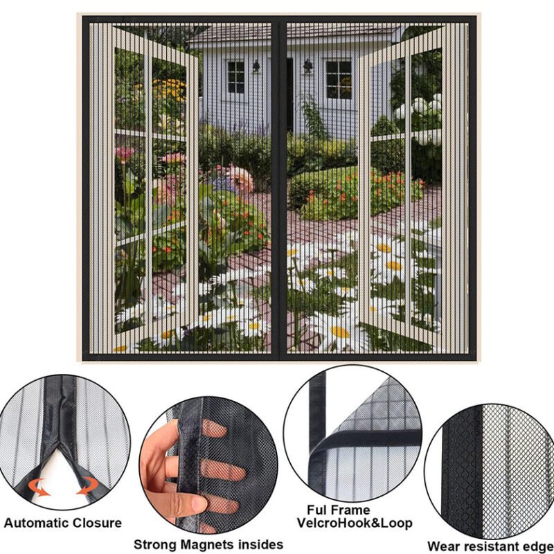Mosquitero Magnético para Ventana 120x150 cm - Negro