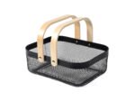 Canasto Metálico con Asas de Madera 32 x 24 cm - Imagen 2