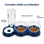 Comedero Doble para Gatos con Bebedero Automático 3 en 1 y Platos Desmontables - Imagen 5