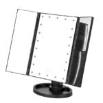 Espejo Plegable Táctil LED con Aumento - Negro