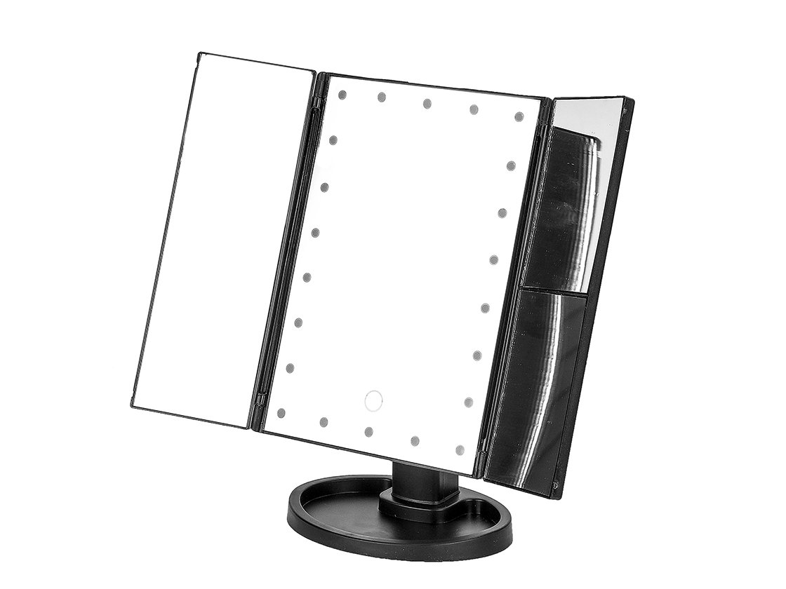 9633-1.jpg Espejo Plegable Táctil LED con Aumento - Negro - Imagen 1