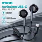 Auriculares USB-C BWOO BO-HF167 con Micrófono y Control de Llamadas - Imagen 2