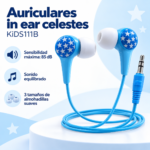 Auriculares In Ear para Niños KiDS111B Celestes con Jack 3.5 mm y Límite de 85 dB - Imagen 2