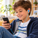Auriculares In Ear para Niños KiDS111B Celestes con Jack 3.5 mm y Límite de 85 dB - Imagen 3