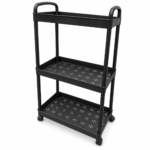 Carrito Organizador 3 Niveles con Ruedas 60 x 32 x 20 cm Negro