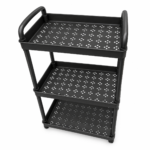 Carrito Organizador 3 Niveles con Ruedas 60 x 32 x 20 cm Negro - Imagen 2