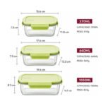 Set X3 Tuppers Bowls De Vidrio Con Tapa Herméticos - Transparente - Imagen 2