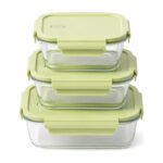 Set X3 Tuppers Bowls De Vidrio Con Tapa Herméticos - Transparente