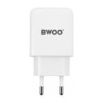 Cargador De Pared Bwoo Doble Usb 2.4a Con Cable Usb C 1m - Blanco - Imagen 2