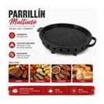 Plancha Bifera Hierro Ovalada 40x25 Cm Para Parrilla Asado Negro - Imagen 4