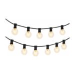 Guirnalda Luces Decorativas 25 Focos 7,6 M Exterior Ip54 Negro