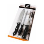 Set Kit Parrillero 3 Piezas Cuchillo Chaira Tenedor Acero - Imagen 11