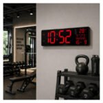 Reloj Digital De Pared Led 34 Cm Calendario Temperatura - Negro - Imagen 6