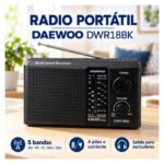 Radio Portátil Daewoo Dwr18bk 5 Bandas Am Fm Tv Sw1 Sw2 Con Negro - Imagen 15
