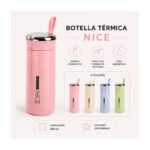 Botella De Vidrio 400ml Con Tapa Hermética Nice Multicolor - Imagen 2