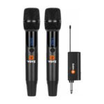Set 2 Micrófonos Inalámbricos Voyz Uhf Para Karaoke Con Negro
