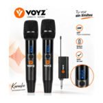 Set 2 Micrófonos Inalámbricos Voyz Uhf Karaoke Con Receptor Negro - Imagen 11