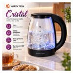 Jarra Eléctrica De Vidrio North Tech 1,8 L Con Luz Led Transparente - Imagen 9