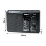 Radio Portátil Daewoo Dwr18bk 5 Bandas Am Fm Tv Sw1 Sw2 Con Negro - Imagen 6