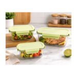 Set X3 Tuppers Bowls De Vidrio Con Tapa Herméticos - Transparente - Imagen 4