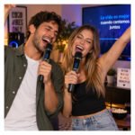 Set 2 Micrófonos Inalámbricos Voyz Uhf Para Karaoke Con Negro - Imagen 6