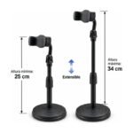 Soporte De Celular De Mesa Lelong Ajustable 360 Extensible Negro - Imagen 8