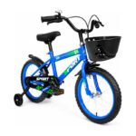 Bicicleta Infantil Rodado 16 Con Canasto Y Rueditas Azul Azul Xs - Imagen 7