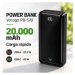 Power Bank Vorago 20.000 Mah Carga Rápida 22,5w Usb Y Usb-c - Imagen 13