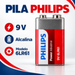Pila Alcalina Philips 9V 6LR61 Power Alkaline – 1 Unidad - Imagen 3