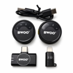 Micrófonos Inalámbricos Dobles BWOO BO-MF02 USB C + Adaptador Lightning con Reducción de Ruido IA - Imagen 3