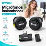 Micrófonos Inalámbricos Dobles BWOO BO-MF02 USB C + Adaptador Lightning con Reducción de Ruido IA - Imagen 6
