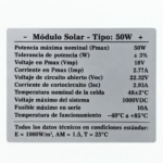 Panel Solar 50W 18V 70 x 56 cm para Sistemas de 12V PS50 - Imagen 2